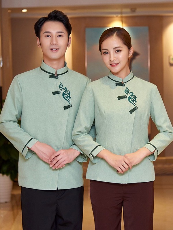 綠色中式保潔服 綠色中式保潔服